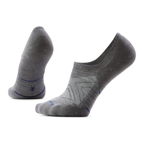 Smartwool Mens Run Targeted Cushion No Show Socks Medium Gray Medium