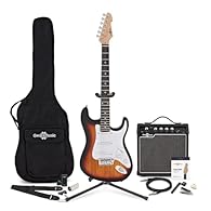 Complete with gig-ready amp & accessories Playing is easy thanks to the LA's comfortable neck and lightweight body Portable amp offers a 3-band EQ, overdrive channel & headphone output Also includes spare strings, gig bag, picks, strap, cable and gui...