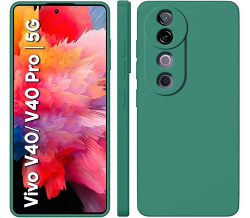 Image of TRUEUPGRADE Liquid Silicone Designed Back Case Cover for Vivo V40 / V40 Pro / T3 Ultra 5G | Microfiber Inside, Full Protection | Bumper Back Cover Case for Vivo V40 / V40 Pro / T3 Ultra 5G - Green