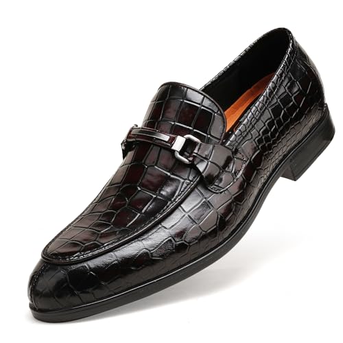 Image of Formal Dress Shoes for Men, Premium Buckle Moc-Toe Business Shoes Casual Slip-on Penny Loafer
