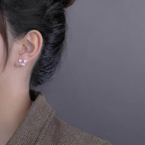 SLUYNZ Solid 925 Sterling Silver Sparkling CZ Mouse Studs Earrings for Women Teens Cute Mouse Earrings2
