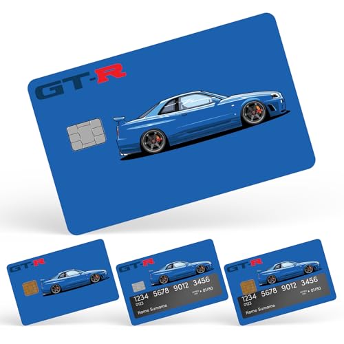 R34 GT-R Credit Card Skin Debit Card Stickers for Key, Debit, Credit, Bank Card 4PCS Card Skin for Adults