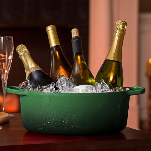 Image of Le Creuset Signature 8-quart Oval Dutch Oven with Copper Knob - Enameled Cast Iron (Artichaut)