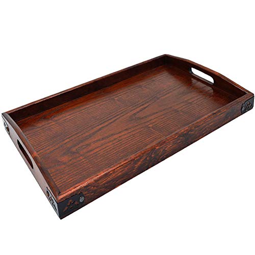 Zhitao 19.6 x 11.8 x 1.9 Inches Large Rectangular Wood Ottoman Tea Tray with Handles Wooden Decorative Serving Wooden Bar Trays Dinner Breakfast Trays or any Food Tray Zhitao 19.6 x 11.8 x 1.9 Inches Large Rectangular Wood Ottoman Tea Tray with Handles Wooden Decorative Serving Wooden Bar Trays Dinner Breakfast Trays or any Food Tray