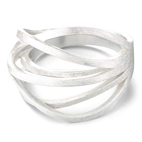 Heideman Ring Damen Arcus aus Edelstahl silber oder gold farben poliert Damenring für Frauen zeitlos und doch verspielt silberfarben poliert Gr.56 hr24800-3-56