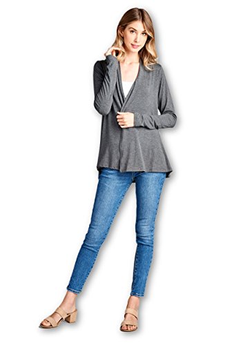 Image of Women Casual Open Front Long Sleeve Lightweight Softest Viscose Made from Bamboo Cardigan