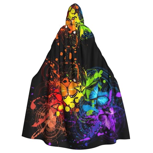 Cape avec Capuche Outerwear Robe Carnaval Graffiti Papillons