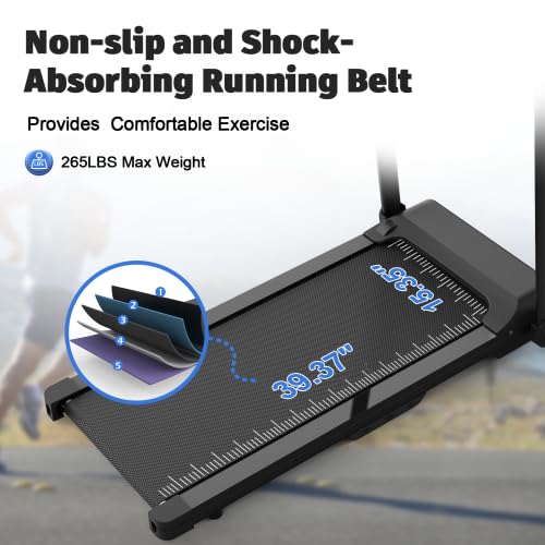 Image of Walking Pad Treadmill Foldable Portable | 2.5HP 265LBS Capacity Quiet Design | Space-Saving Adjustable Incline | Upgraded Features Home Walking Running