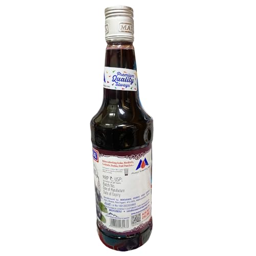 Image of Manama Blueberry Syrup | Mixer for Mocktails, Cocktails, Drinks, Juices, Beverages | Non Alcoholic Mix 750ML Bottle