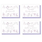 Druibof 13 PCS Bridesmaid Proposal Cards with Envelope Will You Be My Bridesmaid Maid of Honor Flower Girl Matron of Honor Gifts for Bridesmaid Bridal Shower (Purple)