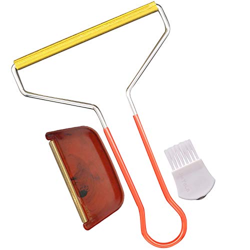 3 Pcs, Lint Brushes for Clothes, Lint Scraper, Carpet Scraper, Reusable Lint Remover, Pilling Remover, Lint Remover for Clothes, Pet Hair Remover, Sweater Shavers to Remove Pilling (Red Color)