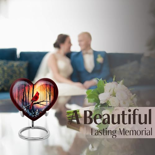 Image of Cardinal Bird Urn - Keepsake Cremation Urn for Human Ashes Adult Man - Mini Funeral Urns for Women - 3 Inch