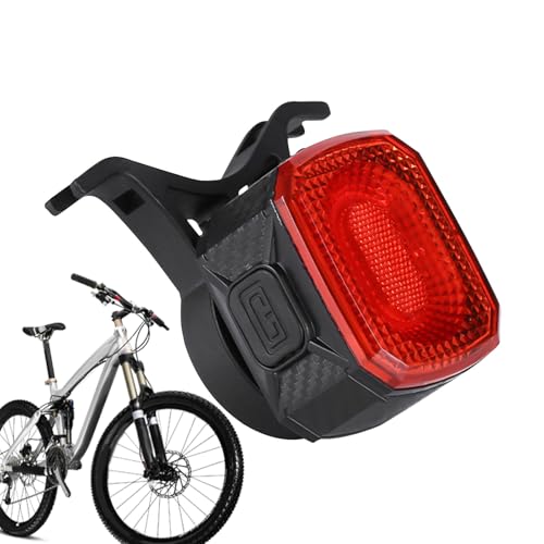 Luz Trasera de Bicicleta - Luces Traseras Intermitentes,Lámpara Impermeable con Sensor y 6 Modos, para Niños y Adultos, para Viajes de Larga Distancia, Senderos de Montaña, Lluvia y Mañana Temprano