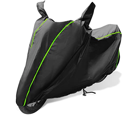 Image of Waterproof Bike Body Cover Compatible with Classic 350, Coated, Mirror Pocket, Belt Buckle Black