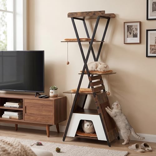 Árbol para gatos moderno Tangkula 73 pulg alto miniatura 3
