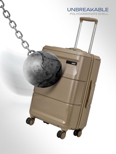 Image of Safari Cosmic Medium 8 Wheels 66cm Check-in Trolley Bag Hard Case Polycarbonate 360 Degree Wheeling System Luggage, Anti-Theft Zipper, Trolley Bags for Travel, Suitcase for Travel, Fossil