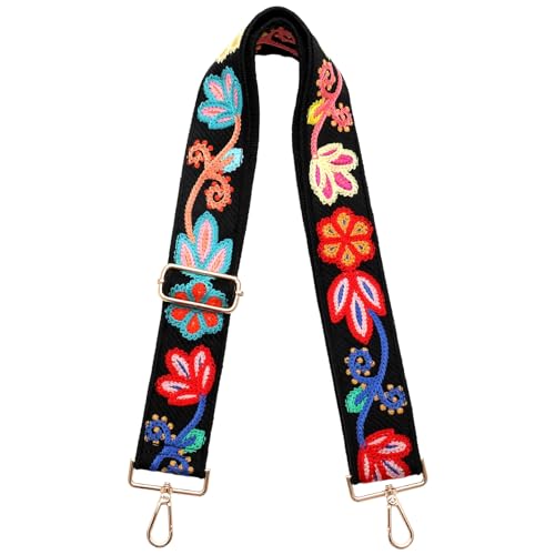 Image of Crochet Flower Purse Strap,Knit Wide Replacement Crossbody for Shoulder Strap Bag Adjustable 2inch Guitar Strap