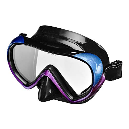 Ist Burano Single-Lens Dive Mask, Black Silicone/Purple #TOP20