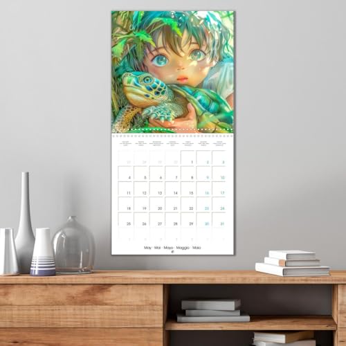 Mangas – Des amitiés animales (Calendrier mural carré 2026 30 x 60 cm (ouvert)) Calendrier double avec une page pour vos prises de notes: La magie des Mangas (CALVENDO Art)