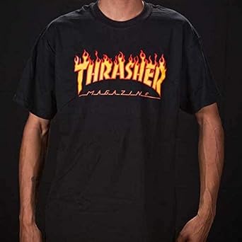 Thrasher Magazine Flame Black Men's Short Sleeve T-Shirt - Medium