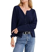 TIQOJE Womens Long Sleeve Cardigan Ribbed Knit Button Down Sweaters 2026 Basics Cozy Lightweight ...