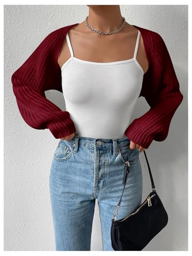 Image of Verdusa Women's Y2k Cropped Cardigan Sweaters Lightweight Knit Open Front Bolero Shrugs Spring Fall Outfits