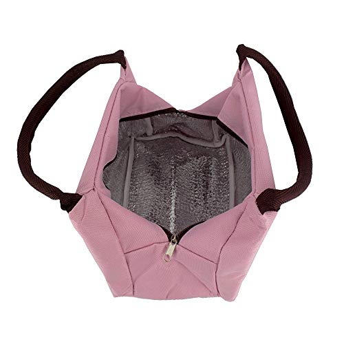 Bolsa Necessaire Térmica Marmita - Gata de Óculos Fundo Rosa