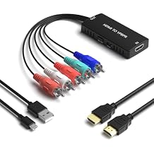 محول HDMI إلى مكون، محول محول الصوت YPbPr + R/L، محول 1080P 5RGB لمشغلات Blu-ray DVD وSTB والكمبيوتر الشخصي وXbox وRoku وDVD