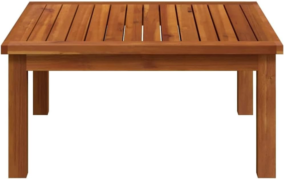 Square Garden Lounge Table, Solid Acacia Wood Outdoor Coffee Table for Patio, Balcony and Backyard, Weather Resistant Modular Low Profile Table, Brown