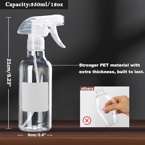 Spray Bottles 16.9oz 2 Pack Plastic Empty Spray Bottle for Hair Mist/Stream Spraying Heavy Duty Square Water Spray Bottles for Cleaning Solutions, Plants,Essential Oils3