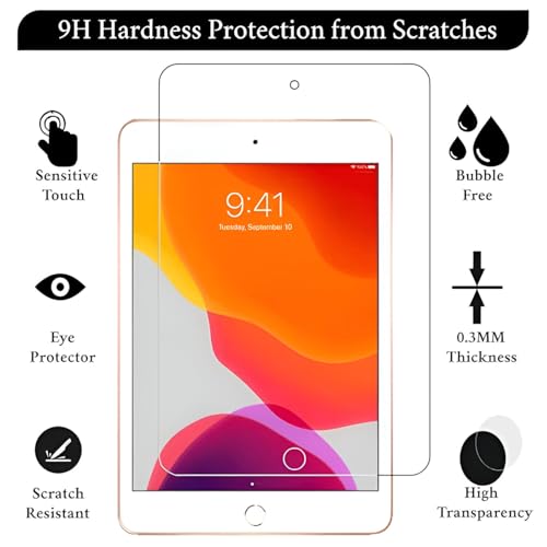 Image of Tempered Glass Screen Protector for Apple iPad Mini 5 / iPad Mini 4 7.9 Inch Full Screen Coverage With Easy Installation Kit