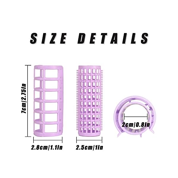 Hair-RollersSmilco-12-Pcs-Plastic-Snap-on-Hair-Rollers-Curlers-for-Hairdressing-Styling-Hair-Salo-25-cm Hair Rollers,Smilco 12 Pcs Plastic Snap on Hair Rollers Curlers for Hairdressing Styling Hair Salo (2.5 cm)