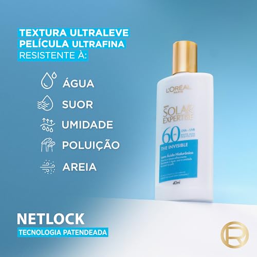 L'Oréal Paris Protetor Solar Expertise The Invisible Fluido sem cor FPS60 40g