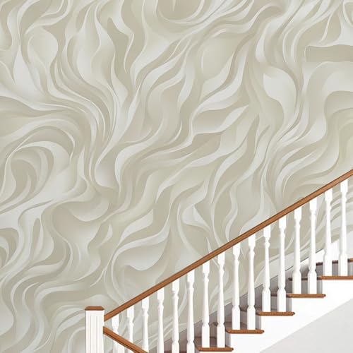 Papier peint vagues abstrait pour masquer les imperfections du mur - 4