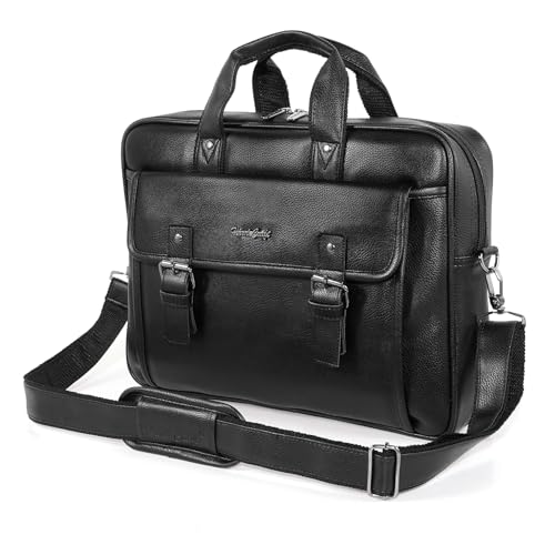 Image of Hard Craft Vegan Leather Office Laptop Messenger and Shoulder Side Sling Hand Bag For Men Corporate Executive Briefcase Bag For Man Supports Laptop Upto 15.6 inches