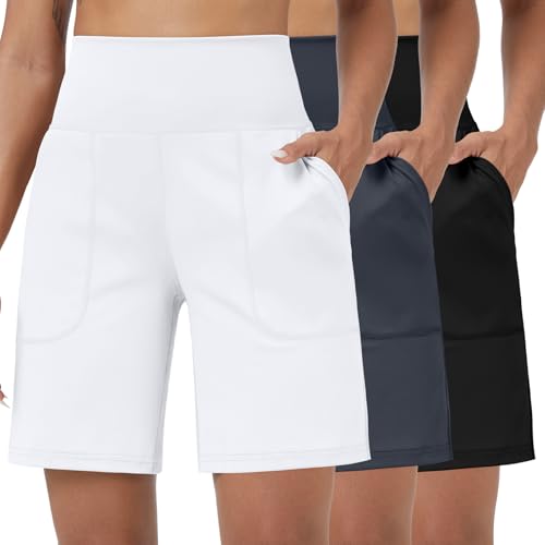 Bermuda taille haute avec poche fini les frottements grâce au short long femme