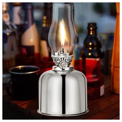 Lámpara de petróleo, aceite farolillo de metal y cristal, casquillo giratorio, antigua, vintage, resistente al viento, para interior y exterior