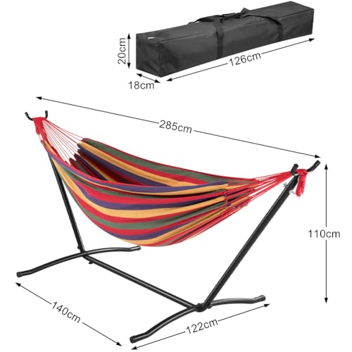 Hamac de jardin brésilien support acier extérieur charge 200kg peu encombrant - 6