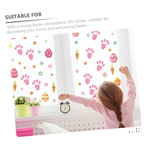 1 Sheet Rabbit Egg Sticker Bunny Decor Kids Room Decor Bunny Stickers Nursery Wall Mural Egg Pattern Stickers Egg Carrot Sticker Wall Decoration Window Pvc Egg Carrot Decal #TOP3