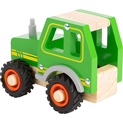 small foot Traktor aus 100% FSC-zertifizierten Holz und mit großen gummierten Reifen, ab 18 Monate, 11078, grün