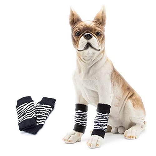 Image of 4 PCS Dog Elbow Protector for Calluses Skin Problems Wounds After Surgery | Soft Knitting, Stretchy Fit Sleeves, Helps Reduce Licking, Dog & Cat Friendly, Easy to Wear, Daily Leg Coverage