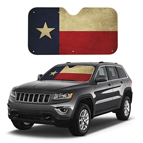 Bagea-Ka Texas Lone Star State Flag Pattern Car Windshield Sun Shade UV Rays Sun Visor Protector Lightweight Front Window Sunshade Medium (55 x 30 Inch)