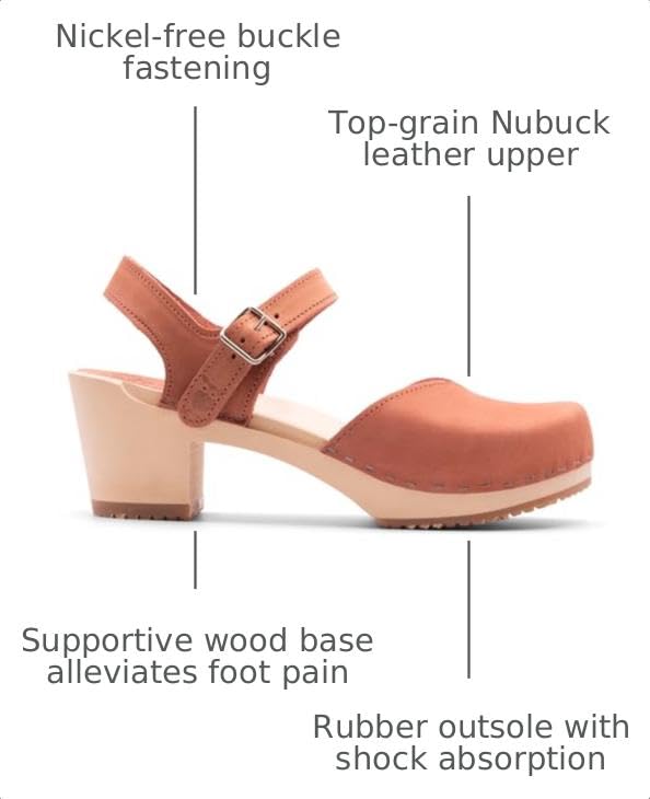 Image of Sandgrens Handmade Swedish Wood Clogs for Women, High Heel Sandal | Victoria