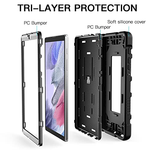 Azzsy Case for Samsung Galaxy Tab A7 Lite 8.7 Inch 2021 (SM-T220/T225), Slim Heavy Duty Shockproof Rugged High Impact Protective Case,Black