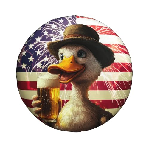Image of Funny Duck Spare Tire Cover Weatherproof Universal Wheel Protectors Cute Duck Wheel Covers for Rv Camper Travel Trailer SUV Truck 17 Inch