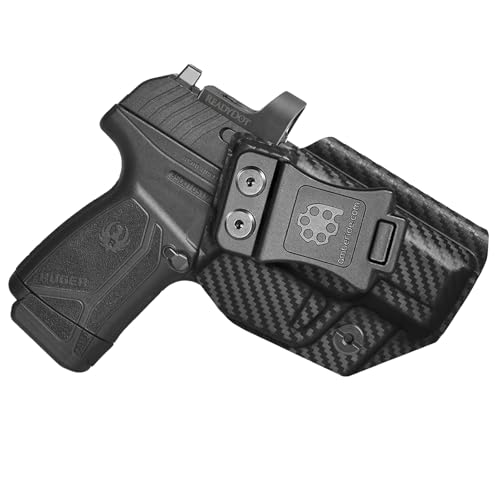 Amberide IWB Kydex Holster for Ruger LCP II LCP2 LCP MAX LCP .380 Security-9 Max-9 LC9 LC9s LC380 EC9s Select Exact Model Concealed Carry Quick Draw Full Trigger Guard Coverage.