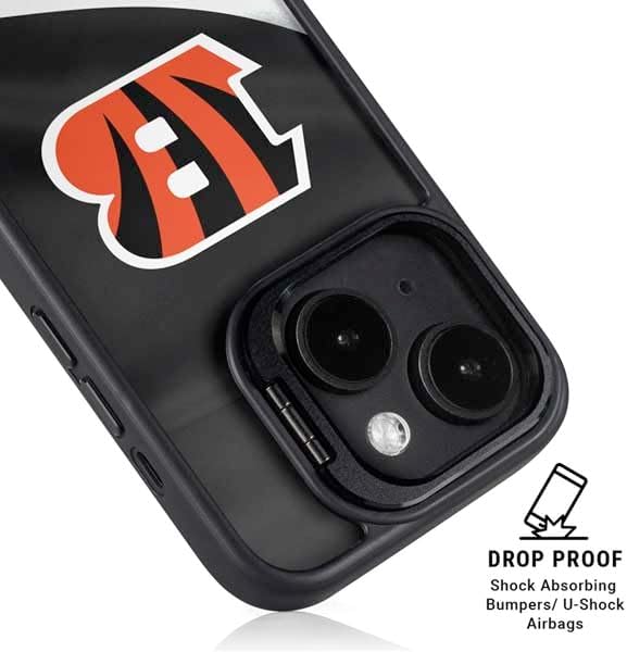 Skinit Kickstand Phone Case Compatible with iPhone 15 - Officially Licensed NFL Cincinnati Bengals Design