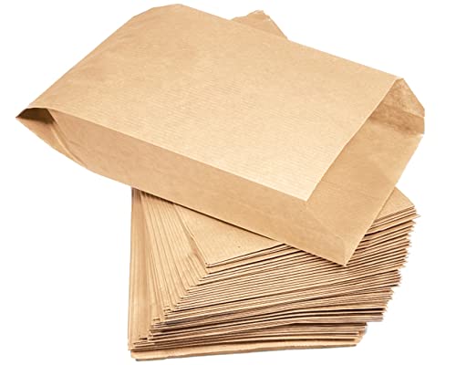 FAYUNET- 100 Bolsas de Papel Kraft, Bolsa Regalos,chuches,Boda comunion,Bocadillo,Bolsitas para Guardar mascarillas, Sobres Regalo bocadillos (170 x 270mm(100pcs))