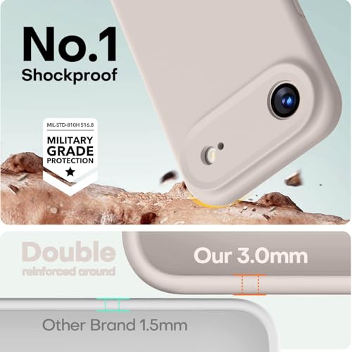 Image of LOVE 3000 Designed for iPhone Air Case, Premium Silicone [Compatible with Magsafe][Soft Anti-Scratch Microfiber Lining] Shockproof Protective Phone Case for Men Women 6.5 inch, Stone