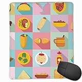 Mauspad Mexikanisches Essen Icon Set Flat Style Speed ​​Soft Gaming Mausmatte